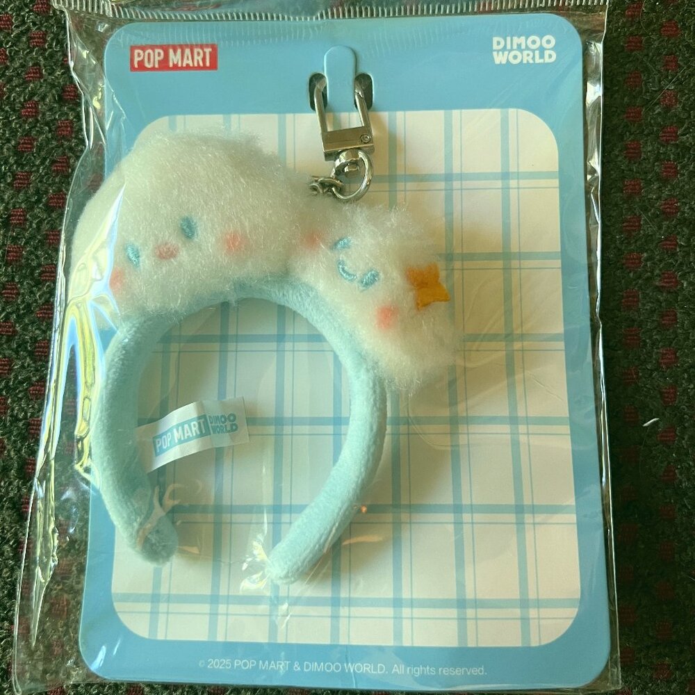 POP MART DIMOO World Fluffy Headband Keychain Pendant TikTok Live GWP NWT